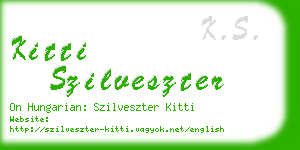 kitti szilveszter business card